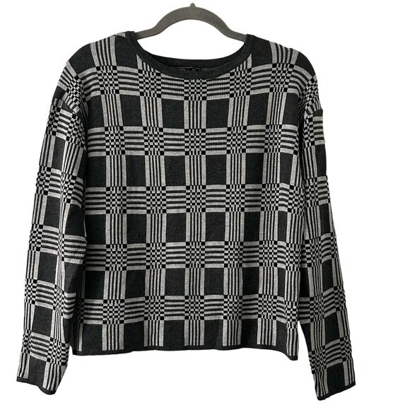 Lety & Me Women's Geometric Boat Neck Gray Pullover Sweater XS New - Picture 1 of 7